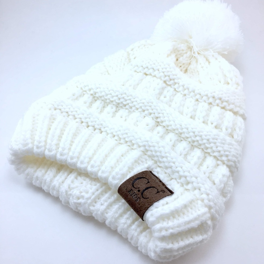 Kids C.C beanie pom pom hat
